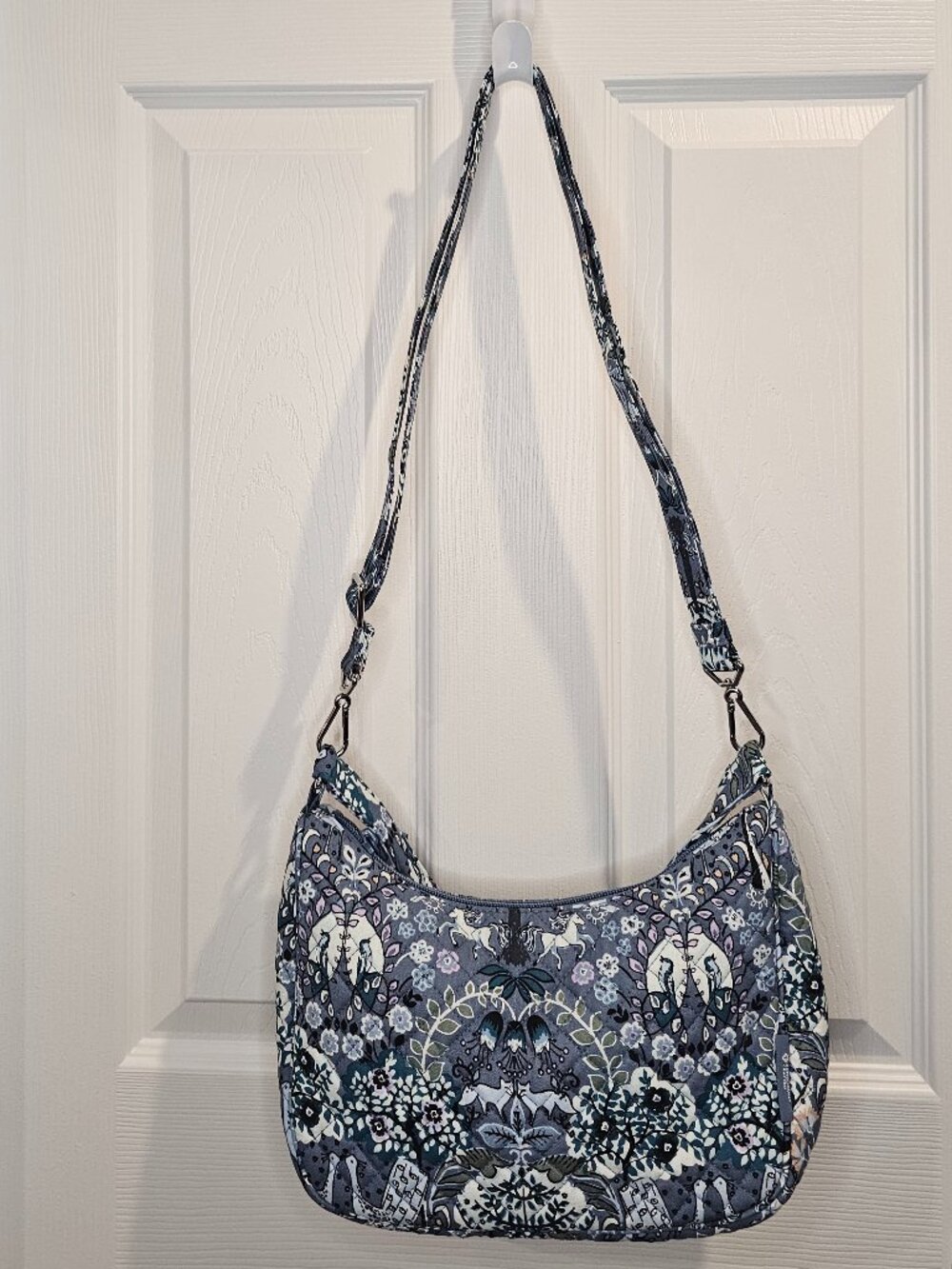 NWT Vera Bradley Frannie Crescent Crossbody Enchantment Blue Purse Shoulder Bag